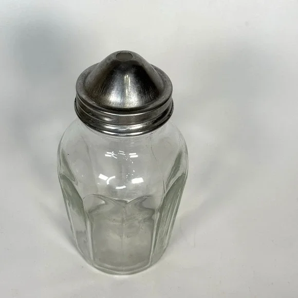 Chicago Glass Vintage Single Hole Sugar/Powder Creamer Shaker Aluminum Lid - Picture 2 of 6